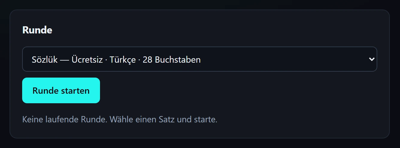 Live gehen, dann die Runde starten