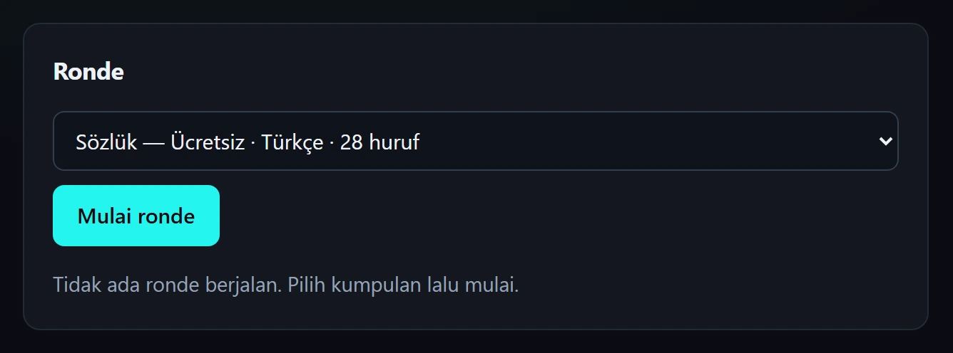 Mulai live dulu, baru mulai ronde
